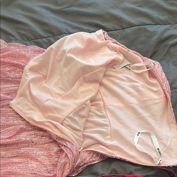 One Shoulder Pink Dress - Picture 3 of 6